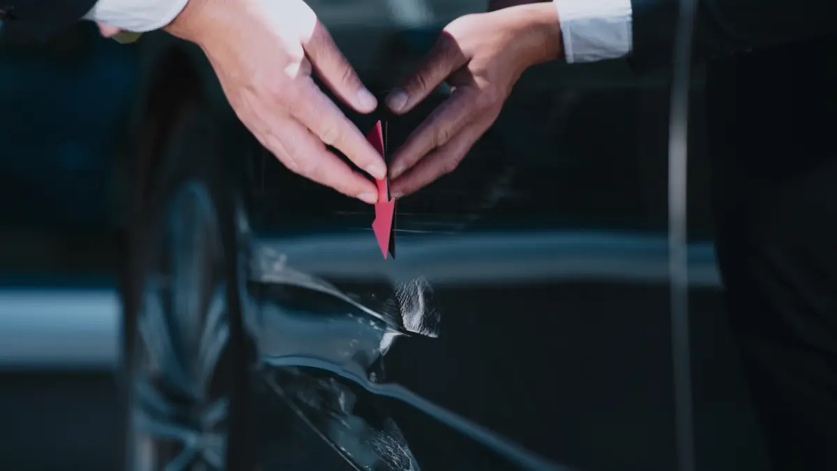 Săgeată care arată zgârietura de pe caroserie · daune Allianz